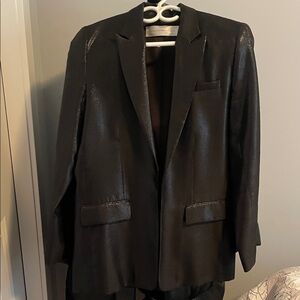 Victoria Beckham Black Satin Blazer